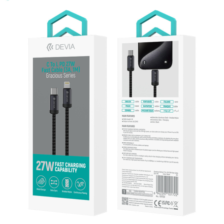 C to L PD FAST CABLE (3A, 1M) para 27W